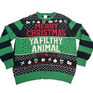 Home Alone Sweater Merry Christmas Ya Filthy Animal Pullover Crewneck Mens 2XL